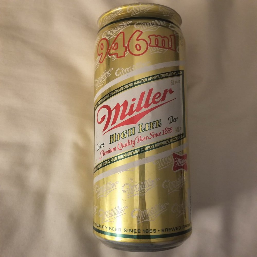 Vintage 1980's Carling O'keefe MILLER High Life 946ml large can No top